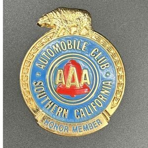 Automobile Club of Southern California "Honor Member" Grille Badge with Bear